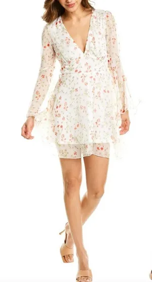 Area Stars Arya Floral Bell‎ Sleeve Dress Size Large thumbnail 1