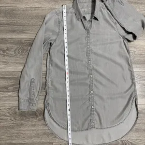 Gap 1969 Womens Grey Lyocell Denim Button Down Tunic Shirt‎ Size M Career thumbnail 10