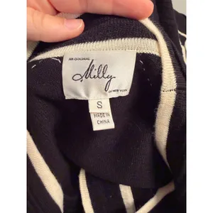 Vintage Milly New York Valentina Black Knit Dress with White Rick Rack Waist Bow thumbnail 8