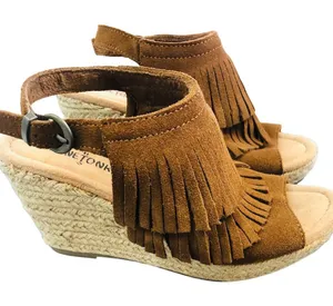 Minnetonka Taupe Espadrille Wedge‎ Ashley Fringe thumbnail 1