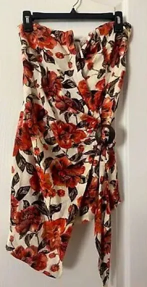 Free People Floral Wrap Mini Dress Size‎ Small thumbnail 1