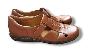 Naturalizer Fisherman Shoes Womens 7.5 Brown Leather Comfort Flats Mary Jane thumbnail 1