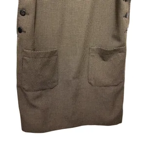 Vintage Christy Girl Dark Academia Cottage Jumper M Brown Houndstooth Pockets thumbnail 4
