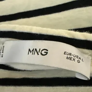 Mango MNG White Black Striped Round Neck Short Sleeve Pullover Tee Shirt Top L thumbnail 3