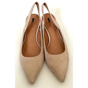 Matiko Anthropologie Heeled Suede Slingback Heel Peach Tan Size 36 US 5.5-6 NEW thumbnail 4