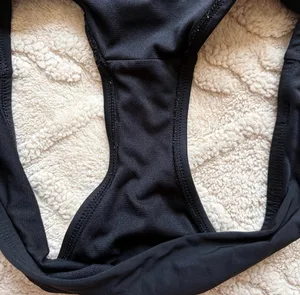 Women’s Black Bikini Bottoms - Mid Rise Medium Coverage Bathing Suit Bottoms thumbnail 2