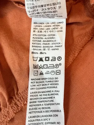 Levi's Luisa Linen Blend Rust Orange Cropped Puff Sleeve Top with Bow Tie Front thumbnail 8