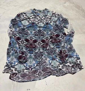 Free people Blue pattern Printed Long Sleeve Top medium thumbnail 1