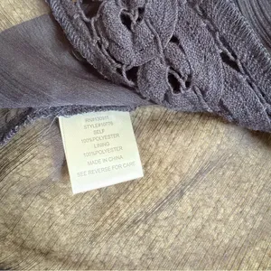 Daniel Rainn Midnight Blue Sheer Lace Peasant Blouse with Cami Small thumbnail 3