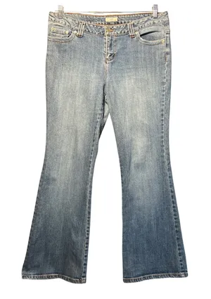 Y2K SO Wear It Declare It Bootcut Jeans‎ Blue Medium Wash Flap Pocket Size 15 thumbnail 1