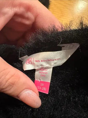 No Boundaries Black Fuzzy Crewneck Sweater thumbnail 2