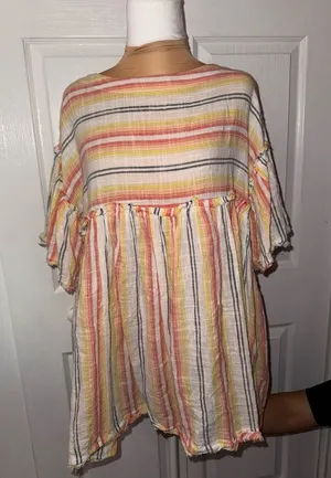 Free‎ People Summer Nights Striped Dress Tunic NWOT Size XS thumbnail 1