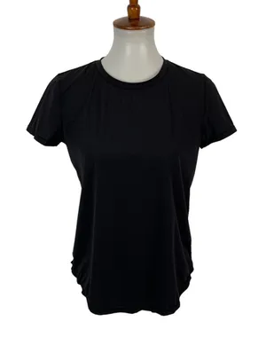 Zyia‎ Medium Black Activewear Top Short Sleeve Gym Fitness Athleisure thumbnail 1