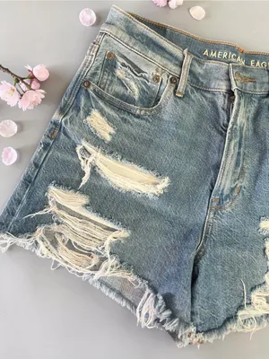 American Eagle Highest Rise 90’s Boyfriend distressed Jeans Shorts thumbnail 6