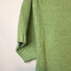 Liz Claiborne • Liz wear Lime Green Cable Short Sleeve Sweater Size Large thumbnail 4