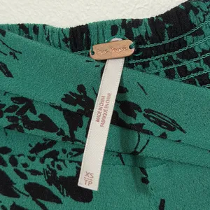 Free People Boho Floral Wide Leg Crop Pants Size XS Green Tropical thumbnail 3