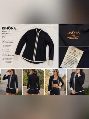 KINONA Athletic Zip Jacket | Women’s S/M | Navy with Contrast Trim thumbnail 4