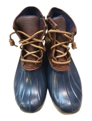 Sperry Saltwater Duck Boots Blue and‎ Brown Size 5M thumbnail 1