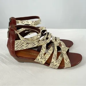 Rebecca Minkoff Strappy Leather Wedge Sandal in‎ Snakeskin Size 6.5 thumbnail 5