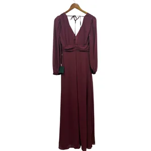 Lulus Love You So Burgundy Long Sleeve Maxi Dress size Small NWT thumbnail 5
