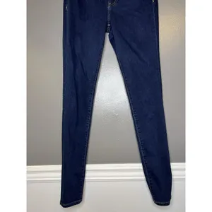 Express Skinny High Rise Jeans Womens 4L Dark Wash Blue Tall Slim Stretch Denim thumbnail 3