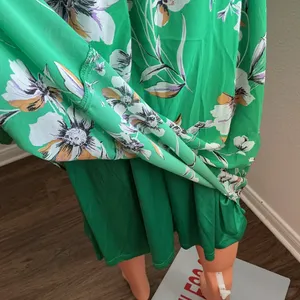 Maurices Floral Midi Dress Green Ruffle V-Neck Size M thumbnail 4