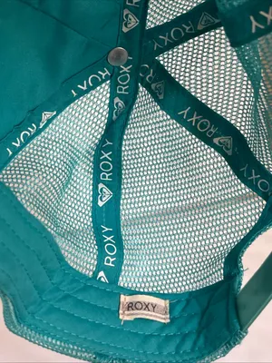 Roxy Women's Teal and White Mesh Trucker Hat thumbnail 4