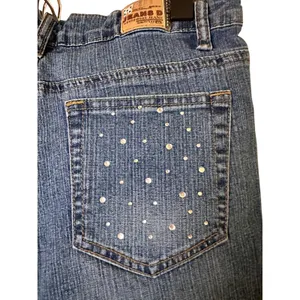 Jeans D. Blue Jewel Studded Stretch Denim Jean Shorts Women Sz S thumbnail 5