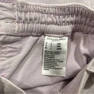 American Eagle Stretch Cargo Straight Pant Lilac Ice‎ High Rise Utility 4 Long thumbnail 10