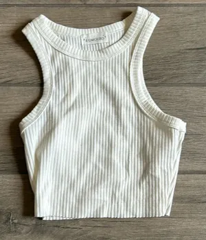 Rumours ribbed tank top White thumbnail 1