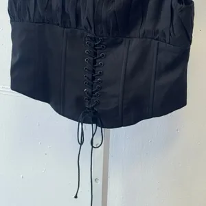 Princess Polly‎ Black Lace Up Corset Crop Top Ruffle Sleeve Milkmaid US 6 thumbnail 5
