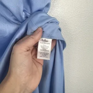 Lulus‎ Invitation Satin Cowl Neck Maxi Dress Blue Sz M NWT thumbnail 9