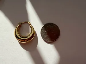 Gold statement hoop earrings thumbnail 3