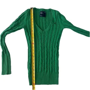 American Eagle Women’s V Neck Cable Knit Sweater S Y2K 2000s Elena Gilbert Bella thumbnail 7