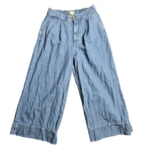 Anthropologie Pilcro High-Rise Pleated Culottes Denim Light Pants‎ Size: 27 thumbnail 2