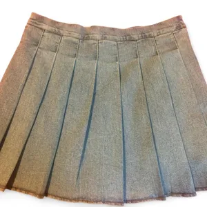 Light Blue Pleated Mini Denim Skirt with undershorts Sz M thumbnail 4