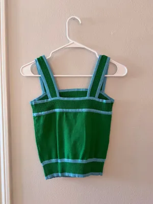Dokotoo Green and Blue Knit Top thumbnail 2