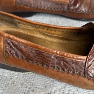 Mazlan brown leather slip on penny loafers super cute and. Pmgu size 9.5 thumbnail 3