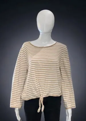 J. Crew Striped,‎ Tie Front, Boatneck Sweater / Shirt thumbnail 1