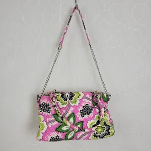 Vera Bradley Crossbody‎ Shoulder Bag Pink Print Fabric Handbag Purse Pocketbook thumbnail 6