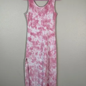 Love Shack Fancy Pink Tie Dye Midi Dress Womens S Boho Coastal Beachy Summer thumbnail 3