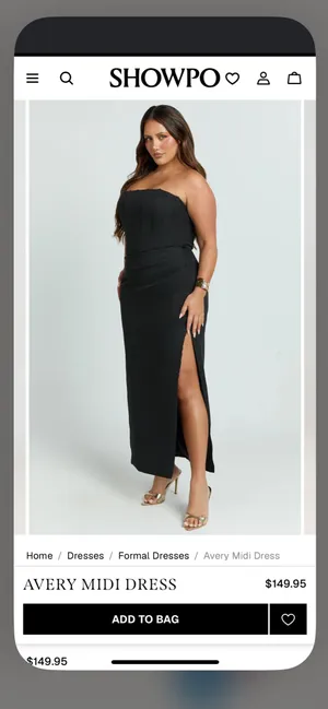 Showpo New Avery Midi Black Dress 14 XL thumbnail 4