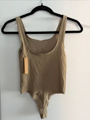 Skims Scoop Neck Tan Bodysuit thumbnail 2