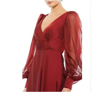 Illusion Long Sleeve A-Line GownMac Duggal$398. SIZE 8 H thumbnail 3