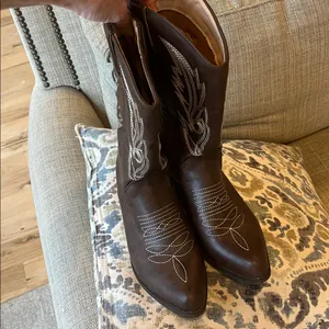 Western Cowboy Cowgirl Boots Brown Embroidered Women’s 40 thumbnail 6