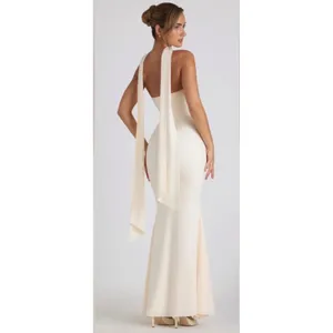 Oh‎ Polly Imogene Ivory Strapless Scarf Detail Maxi Gown NWT Size US 0 thumbnail 7