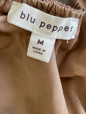 Blu Pepper Brown Polka Dot Peplum Square-Neck Top thumbnail 4