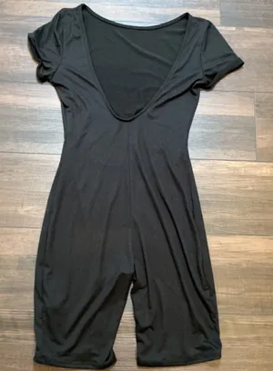 Intimately Free People Black Open Back Short Sleeve Romper Size S Athleisure thumbnail 1
