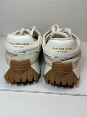 Sam Edelman Layla Sneakers Women 8 White Canvas Suede Platform Casual thumbnail 3