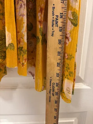 Free People Mirage Boho High-Low Tunic Twist-Front Raw Edge Floral Yellow Cami S thumbnail 6
